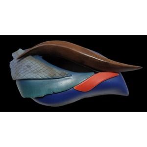 Jan Jaque Clay and Wood Art Vessel Pottery Sculpture